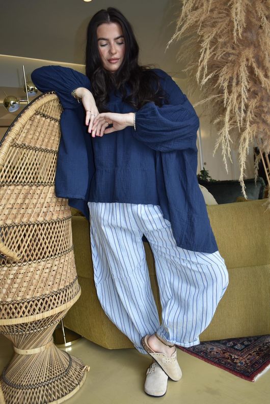 Suri Cushion Cotton Artist Smock Navy **